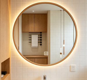 Frameless Backlit LED Glass Anti-Fog Smart Bath <b>Vanity</b> Mirror Touch Switch Wall-Mounted Round Bathroom <b>Makeup</b> Mirror - Product Image 5