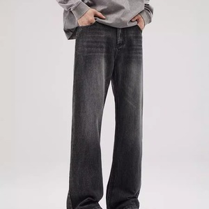 <span class=keywords><strong>Jeans</strong></span> da <span class=keywords><strong>uomo</strong></span> in denim di cotone lavaggio medio, modello <span class=keywords><strong>baggy</strong></span>, neri, stile americano retrò, con taglio a scimitarra, di marca trendy, collezione Spring Bajia - Product Image 5