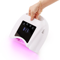 Nouvelle Conception Lampe LED Sans Fil 98W pour Gel de Construction Flash Cure 30s, Séchoir à Ongles Rechargeable Lumière Rose Professionnel pour Maison et Salon