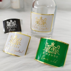 Autocollant de logo cosmétique personnalisé en relief imprimé, autocollant adhésif imperméable, étiquette en métal doré de luxe pour bouteille de vin, pot de bougie - Product Image 5