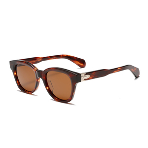 Gafas de Sol de Acetato de Diseño Reciente, Monturas Redondas Clásicas, Gafas de Sol Polarizadas Marrones UV400 de Alta Calidad para Mujer, Gafas Deportivas - Product Image 4