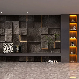 Papier peint mural en tissu 3D en relief imitation bois, sans couture, personnalisé, pour salon, fond de canapé, hôtel, villa, décoration - Product Image 2