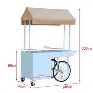 Carrito Promocional Móvil, Puesto Empresarial, Carrito Pequeño para Vendedores Ambulantes, Vino, Bebidas, Aperitivos, Remolcable, de Dos Pisos, Metálico - Product Image 6
