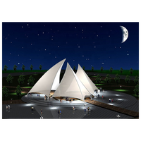 Canopée de paysage d'extérieur en caoutchouc, structure membrane en acier extensible, voile d'ombrage