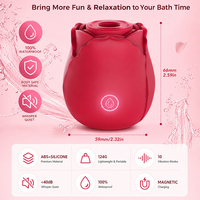 Jouet sexuel pour adultes à 10 niveaux de stimulation clitoridienne, effet vibrant, vibrateur en silicone en forme de rose, stimulation des seins, étanche IPX6, respectueux de l'environnement