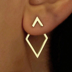 Pendientes de Aro con Forma de Diamante, Diseño Creativo y Simple, para Mujer, Joyería Femenina - Product Image 1