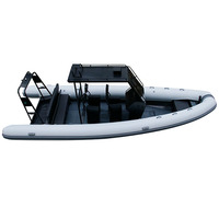 Bateaux pneumatiques commerciaux à double coque rigide en aluminium Hypalon Orca Rhib760 de grande capacité