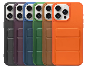 Casing ponsel kulit PU awet, casing ponsel silikon dudukan lipat magnetik hibrida dengan dudukan kartu dan dudukan kartu - Product Image 1