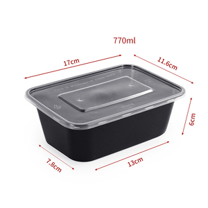 Đen trong suốt siêu thị nhựa Bát khóa nắp Rau Trái Cây đồ ăn nhẹ lưu trữ nhanh chóng ăn trưa hộp thực phẩm - Product Image 6