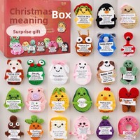 Mainan Natal OEM TPR/PU Blind Box Plastik, Mainan Remas Hiasan Gantungan Santa, Set Mainan Squishy Blok Bangunan