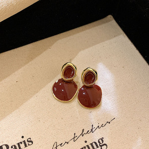 Boucles d'Oreilles Bijoux pour Femmes Coeur Cerceau Carré Géométrie Émail et Opale Autres Boucles d'Oreilles de Mode Nouveau Designer Boucles d'Oreilles pour Femmes - Product Image 5