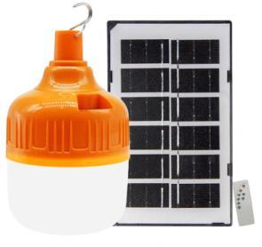 Ampoule LED 60W DC5V-6V USB solaire rechargeable d'urgence, orange, diamètre 80mm, batterie 1200mA, matériau PP, panneau solaire 1W inclus - Product Image 5