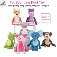 Jouets écologiques pour chiens : Jouet à tirer en peluche renard couineur avec corde en coton double couche, pour le nettoyage des dents et anti-ennui, grand format, accessoires pour animaux de compagnie