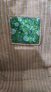 Bolsa de Tela de Algodón con Estampado Artesanal Indio, Color Sólido, 18x18 Pulgadas, Diseño Acolchado, Ecológica, para Compras - Product Image 3