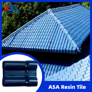 Tuiles <span class=keywords><strong>de</strong></span> <span class=keywords><strong>toiture</strong></span> en résine synthétique ASA bleu saphir légères, style carreaux émaillés, pour la rénovation <span class=keywords><strong>de</strong></span> toitures anciennes - Product Image 1