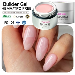 Popular 50g No Bubble <b>Builder</b> Gel Smooth Texture Easy Application Gel OEM ODM Custom Bottle Design Service Hard Gel for Salon - Product Image 1