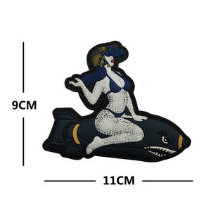 All'ingrosso luminoso 3D morbido PVC in gomma Morale distintivi di biologia marina Cool Cartoon squalo e polpo toppe tattiche - Product Image 4