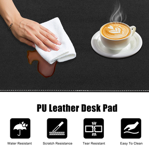 Bàn hiện đại mat với Lip & gia cố khâu cạnh chống trượt không thấm nước PU da <span class=keywords><strong>Ergonomic</strong></span> bàn phím chuột <span class=keywords><strong>Pad</strong></span> - Product Image 5