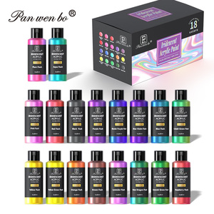 2 Oz/60ml 18 <span class=keywords><strong>colores</strong></span> camaleón acrílicos metálicos no tóxicos juego de pintura acrílica iridiscente que cambia de Color <span class=keywords><strong>para</strong></span> Rocas lienzo <span class=keywords><strong>madera</strong></span> - Product Image 1