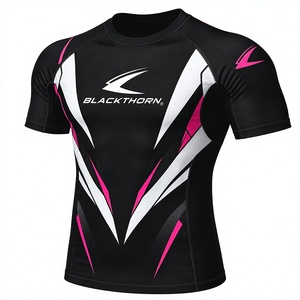 Camiseta de Compresión Deportiva de Manga Corta para Hombre, Personalizada, de Secado Rápido, con Protección UPF50+ y Antibacteriana, con Logotipo Frontal - Product Image 1