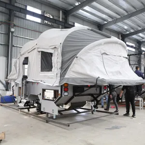 Ecocampor-remolque plegable, caravana todoterreno con cama de tamaño queen y tienda de campaña, nuevo estilo