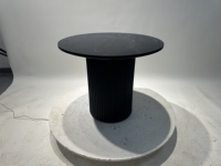 Meubles de maison, table à manger ronde moderne noire, plateau en céramique, base en MDF