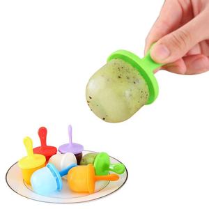 Ensemble de Récipients Ronds en Silicone Écologique et sans BPA pour Aliments Bébé, <span class=keywords><strong>Moule</strong></span> à Glaçons en Silicone avec Bâtonnets pour Repas Enfants - Product Image 5
