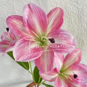 Monet's Garden <b>Silk</b> Lily Artificial <b>Flower</b> Single Branch High Simulation Wedding Decoration Home Props - Product Image 4