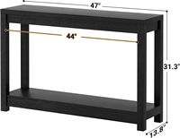 Console moderne en bois pour entrée et salon, table étroite avec étagères de rangement ouvertes, table de canapé, grain embossé, montage facile