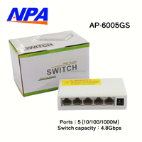 Switch Ethernet Gigabit de 5 Puertos, 10/100/1000Mbps, Precio de Fábrica, en Existencia