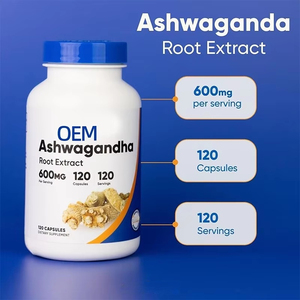 OEM Aşvaganda Vegan GDO'suz Organik Kök Bitkisel Takviye Kapsülleri 800mg 120 Kapsül/Şişe - Product Image 3