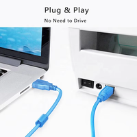Câble d'imprimante USB 2.0 bleu haute vitesse Xput 480 Mbps, type A mâle vers type B mâle, cordon de transfert de données, plusieurs longueurs 0,3-10 m