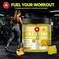Gummies de créatine monohydrate OEM saveur ananas, 120 unités, haute absorption pour le développement musculaire, la force et l'endurance, personnalisables pour la salle de sport