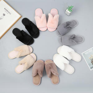 Wholesale Women's Indoor Outdoor Fluffy Fur for Slippers Double <b>Strips</b> Fashionable Diverse Styles for Autumn Winter Soft Plush - Product Image 5