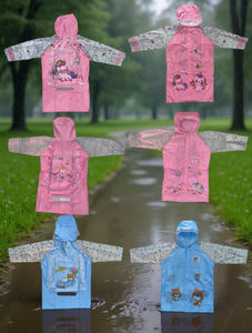 Impermeabile per bambini con tasca posteriore in stile cartone animato per uso esterno, materiale in PVC, impermeabile per una sola persona - Product Image 2