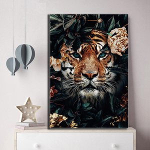 Poster di Animali, Tigre e Leoni, Arte Murale della Giungla su Tela, Quadri Decorativi per Soggiorno, Decorazioni per la Casa - Product Image 6