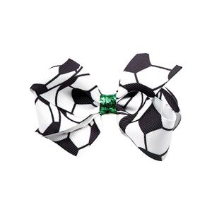 YUSE SG-7 Pince à cheveux imprimée football européen et américain, mignonne, en plastique pailleté, pour le sport, 9,5x8cm, pour filles, usage domestique, pour les fans - Product Image 6