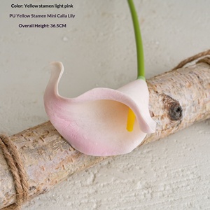 Mini Lirios Calla de PU, Suministro Transfronterizo AliExpress, Estambres Amarillos, Flores Artificiales, Flores para Bodas, Venta al por Mayor - Product Image 6