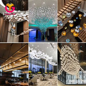 Lámpara de Araña de Cristal de Lujo Moderna Personalizada de Fábrica con Diseño de Hoja de Arce para Vestíbulo de <span class=keywords><strong>Hotel</strong></span> y Proyectos Comerciales - Product Image 6