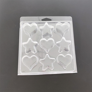 Customizing 2021star shape wax melt clamshell molds blister packaging frosted plastic transparent 12 cavity wax melts clamshell