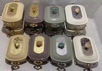 Ensemble de casseroles isothermes rectangulaires de luxe avec boutons en pierres précieuses, 3L, 4L, 5L, avec pieds dorés, pour mariage