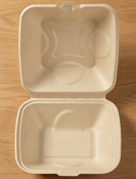 Boîte à lunch en bagasse compostable, conteneur alimentaire biodégradable en canne à sucre avec couvercle pour restaurant, pique-nique