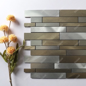 Bán Buôn Bếp Backsplash Tường Ngón Tay Nhôm Nhựa Composite Pvc Vinyl Tự Dính Peel Và Stick Mosaic Gạch Nâu - Product Image 1
