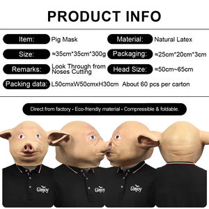 Masque <span class=keywords><strong>de</strong></span> tête <span class=keywords><strong>de</strong></span> cochon en latex mignon en gros, masque d'animal réaliste pour déguisement, accessoires <span class=keywords><strong>de</strong></span> <span class=keywords><strong>blague</strong></span> pour fête d'Halloween, personnalisable - Product Image 2