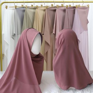 Écharpe enveloppante confortable en lin et mousseline de soie, couleur unie, foulard à enfiler pour femme, idéale pour le printemps - Product Image 2