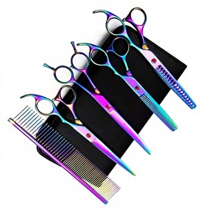 Tijeras de Peluquería Profesionales Ecológicas para Diestros, de Mango Largo, con Tres Anillos y Filo de Cuchilla, para Cortar el Pelo de Mascotas, Tamaño 32 - Product Image 2
