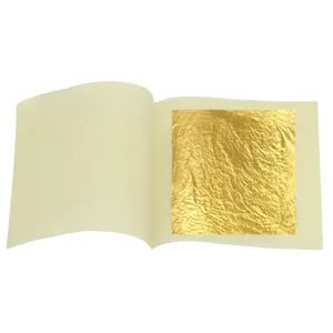 4,33*4,33 cm 24 Karat echtes Gold essbares reines Blattgold für Kuchen Schokolade und Eis Dekoration