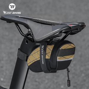 Sacoche de selle de vélo WEST BIKING, mini sacoche de voyage réfléchissante, imperméable, compacte et portable pour le cyclisme - Product Image 1