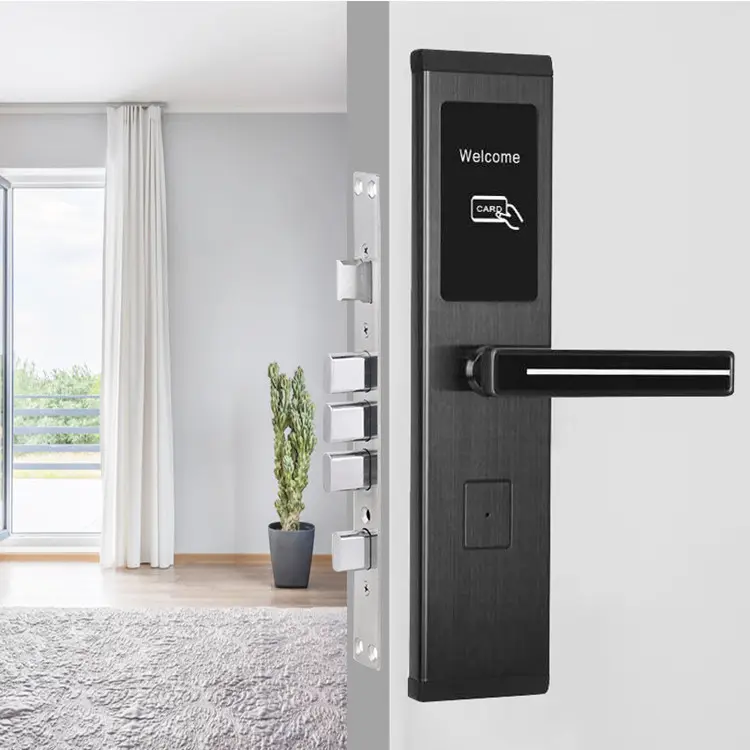 Intelligent Safe Smart Hotel Card Key Door Lock With Hotel Management System