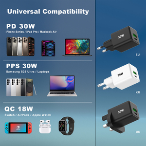 <span class=keywords><strong>Cargador</strong></span> Gan de 30w Tipo C para iPhone y Samsung, Adaptador de Carga Súper Rápida con Cable PD QC, <span class=keywords><strong>Cargador</strong></span> Portátil <span class=keywords><strong>Original</strong></span> para Teléfono Móvil - Product Image 6
